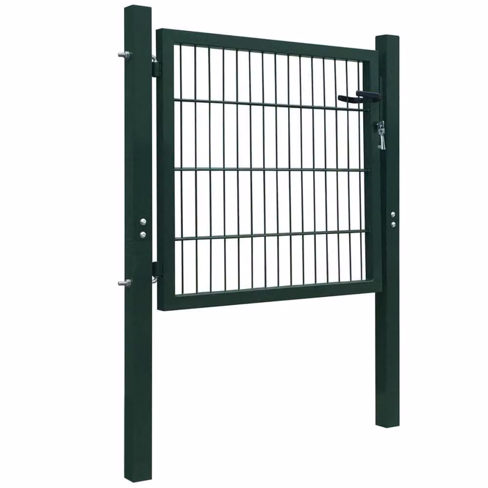 Berkfield Home Durable Steel Swing Fence Gate, Green, W: 105 cm, H: 150 cm – 3