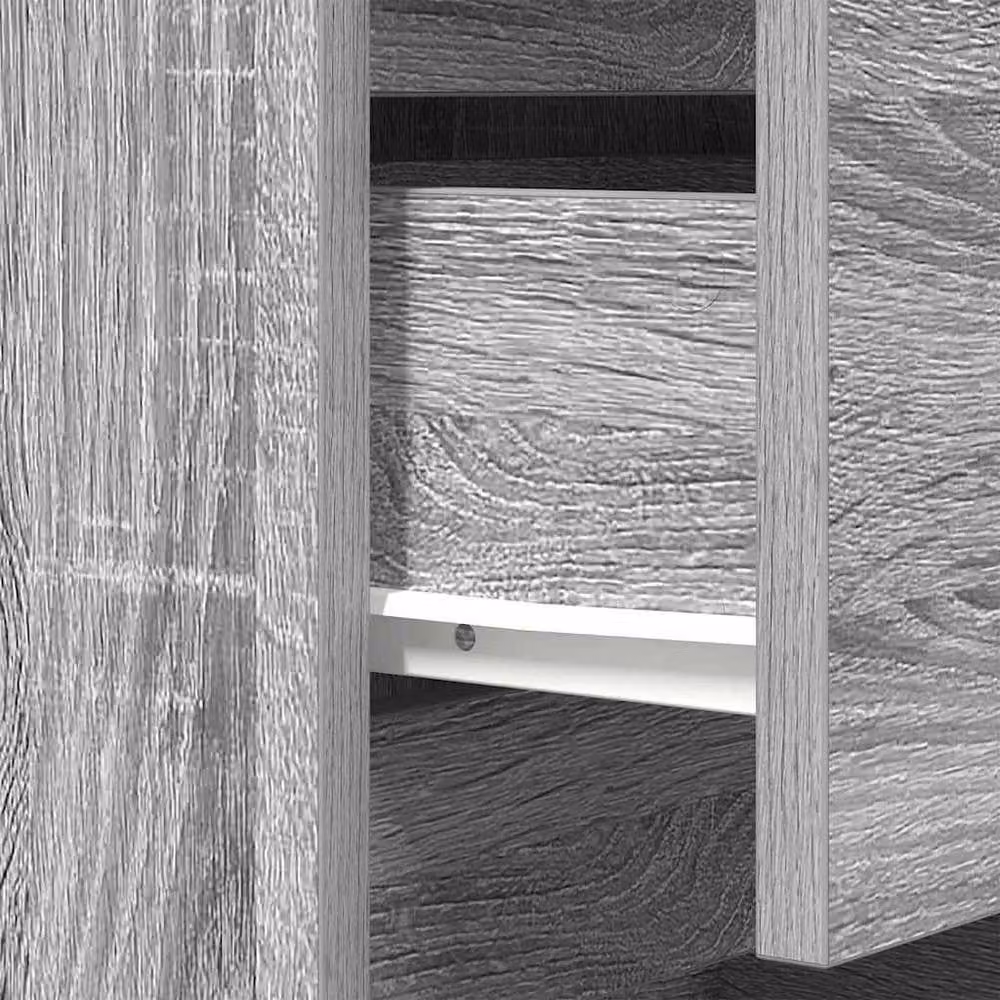 Berkfield Home Durable Bedside Cabinet with 3 Drawers, Grey Sonoma, W: 39 cm, D: 35 cm, H: 65 cm – 3