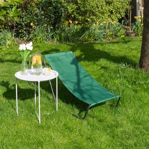 Harbour Housewares Folding Beach Loungers, Pack of 2, Green and Matt Black – 2