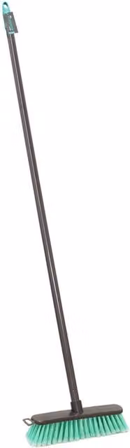 JVL Lightweight Indoor Angled Soft Bristle Sweeping Broom in Turquoise