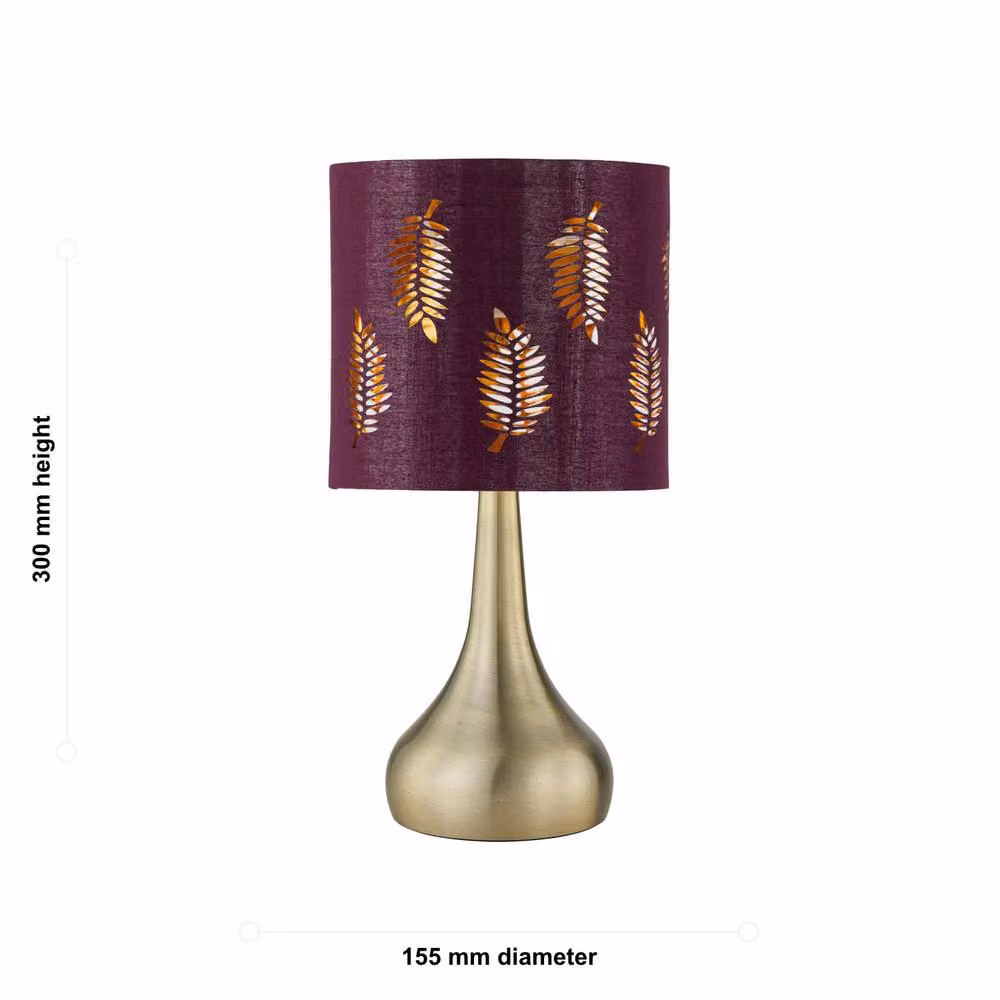 First Choice Lighting Romana Antique Brass Touch Table Lamp with Red Fabric Shade – 3