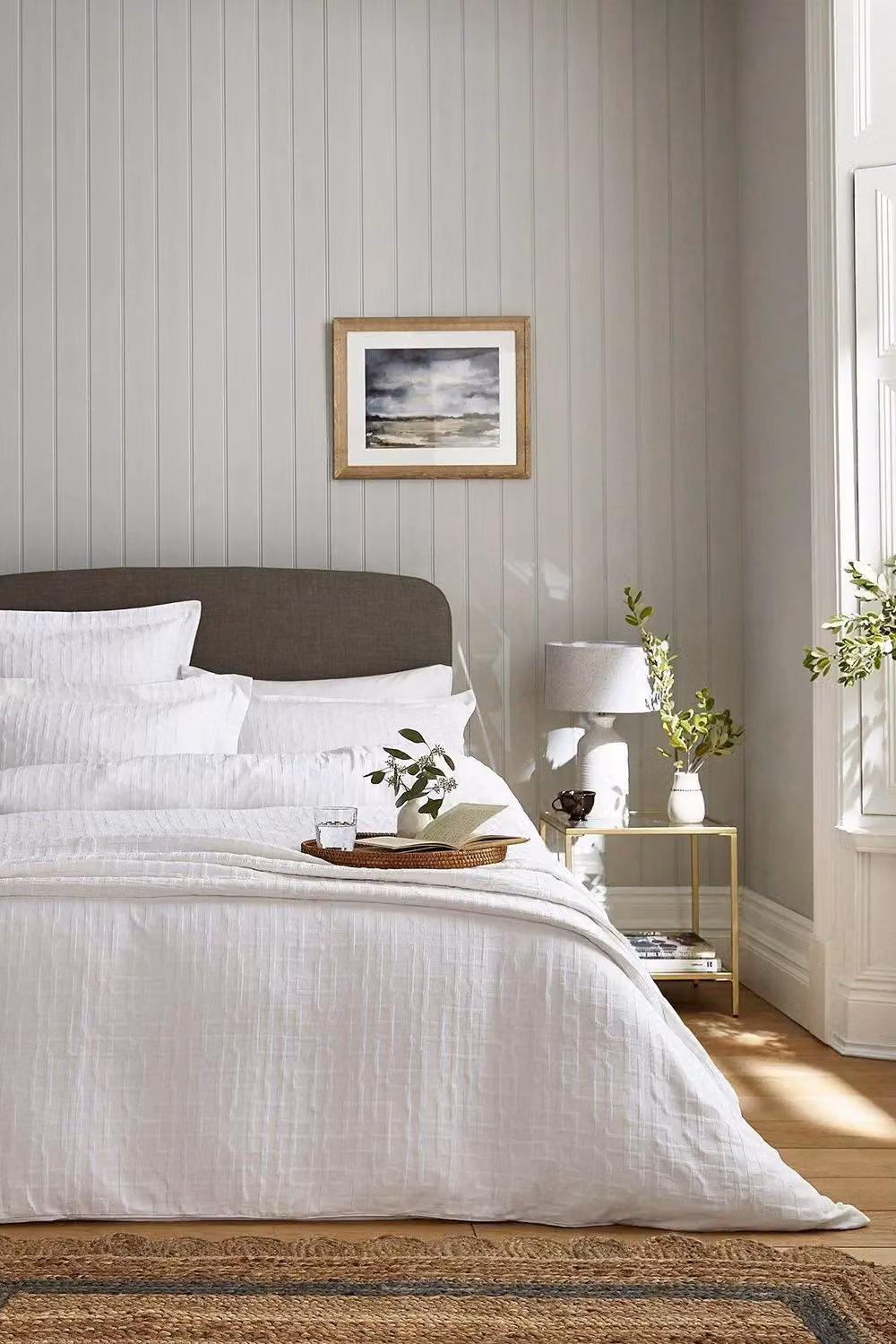 Sanderson Hampton Trellis Reversible Double Face Cotton Throw in White, W: 170 cm, D: 220 cm – 2