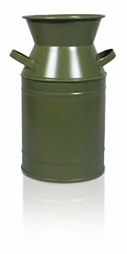 St Helens Home and Garden Vintage Metal Milk Churn Planter Pot, Green, Height: 19 cm – 1