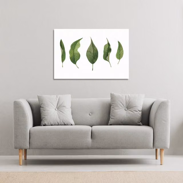 Benjamin Tate Design LTD Selection Of Leaves Botanical Canvas Print, Green, W: 114 cm, H: 77 cm