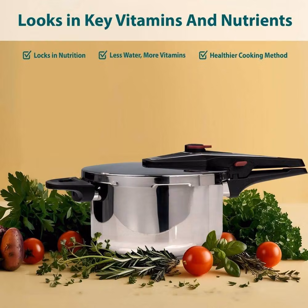 SPETLEK 4 Litre Dual Handle Stainless Steel Pressure Cooker in Silver – 3