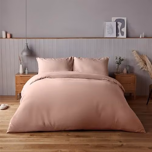 Silentnight Supersoft Microfibre Duvet Cover and Pillowcase Set, Double, Pink