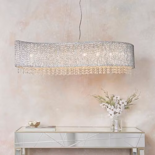 Endon Galina 8 Light Indoor Suspended Pendant Light in Chrome and Clear Crystal – 2