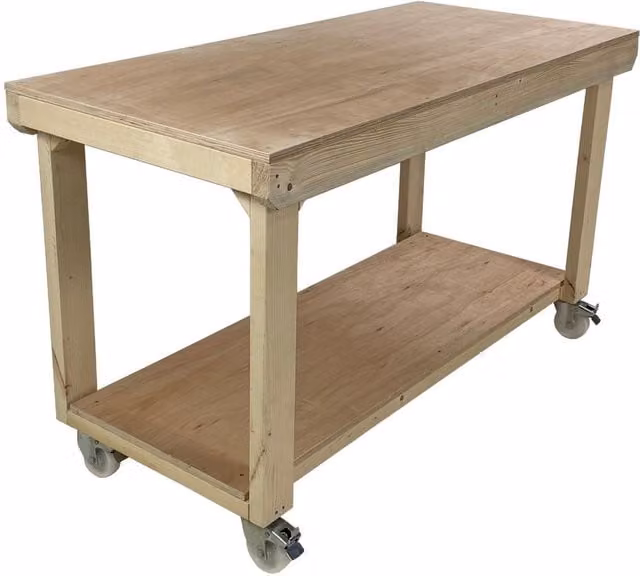 Arbor Garden Solutions Eucalyptus Top Workbench with Wheels in Multi-colour
