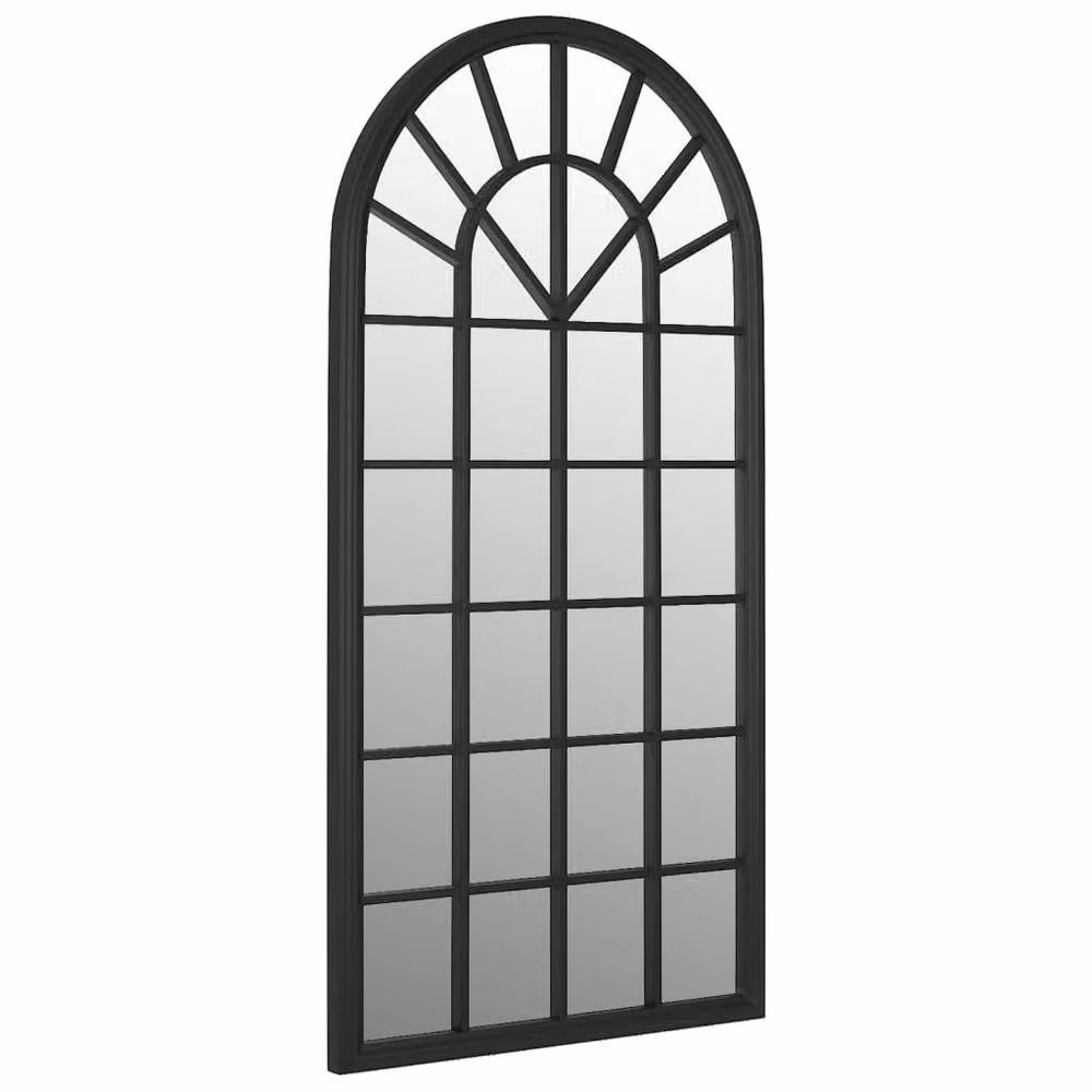 Berkfield Home Rectangular Decorative Garden Wall Mirror in Black Metal and Glass, W/H: 90 x 45 cm – 3