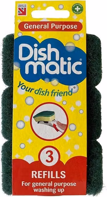 Dishmatic General Purpose Refills, Green, Pack of 3
