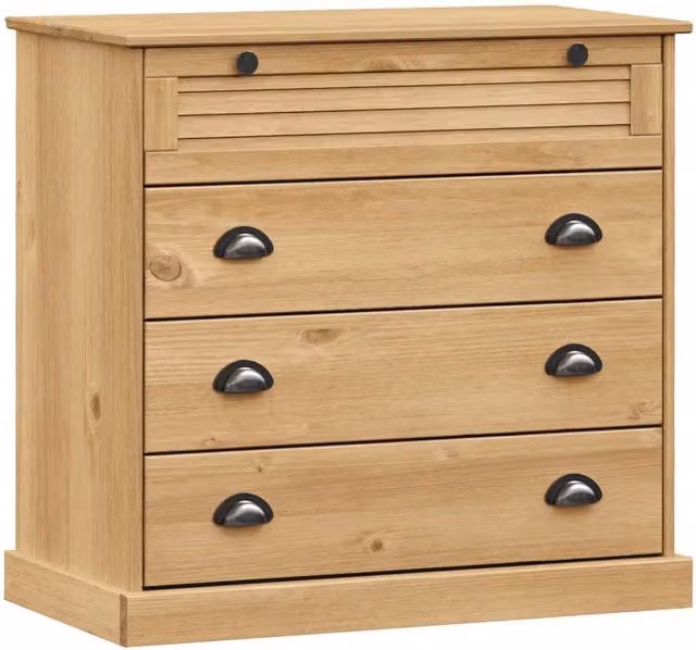 Berkfield Home VIGO Chest of Drawers in Brown Solid Pine Wood, W/D/H: 80 x 40 x 76 cm
