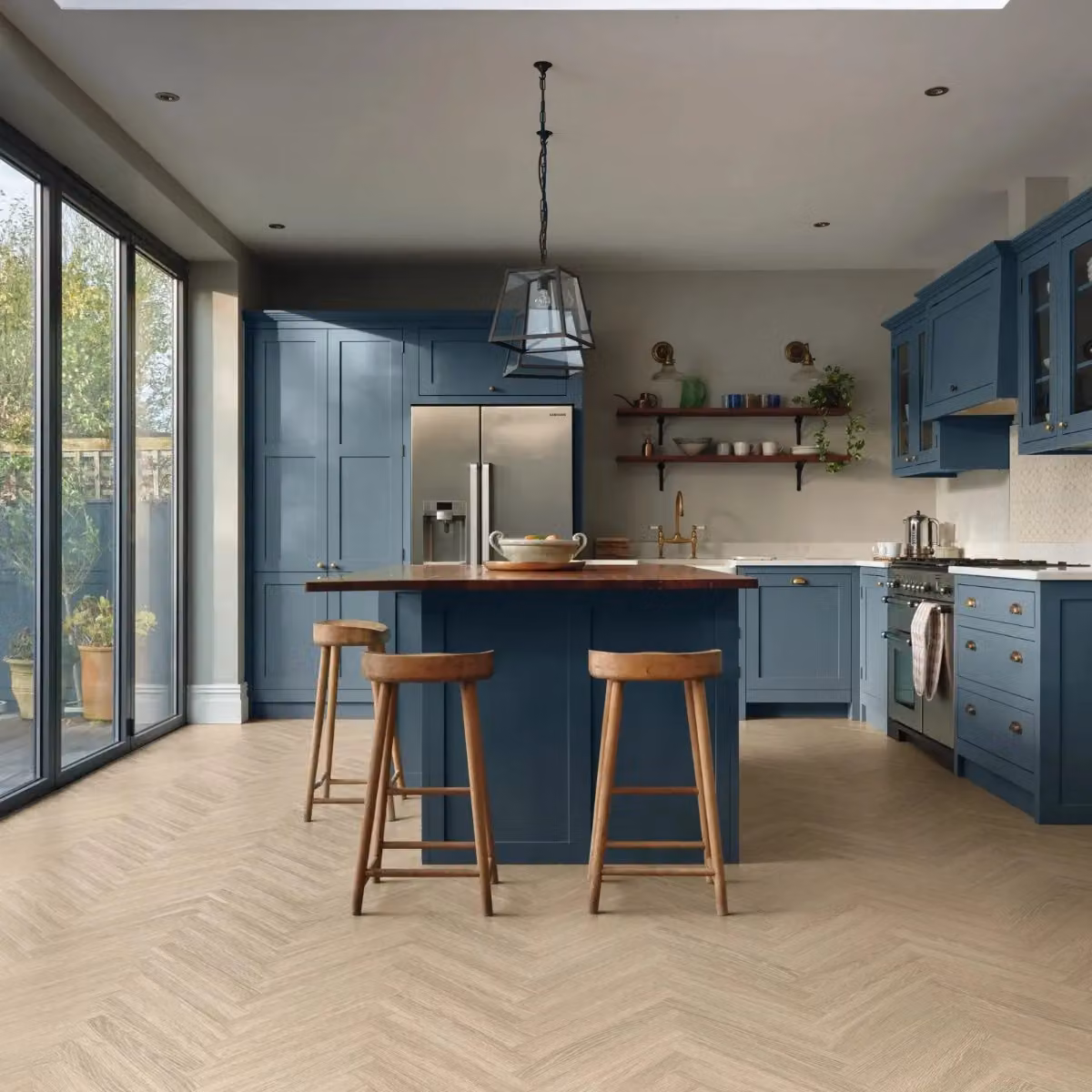 Palio Wood Effect Herringbone Glue Down Luxury Vinyl Tile in Beige, 2mm Thickness – 2