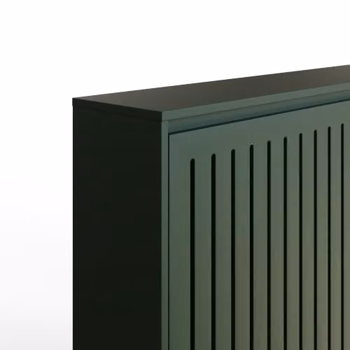 GFW Cooper Modern Slatted Radiator Cover with Storage Shelves in Forest Green, H 95.0 cm x W 141.6 cm x D 22.0 cm – 4