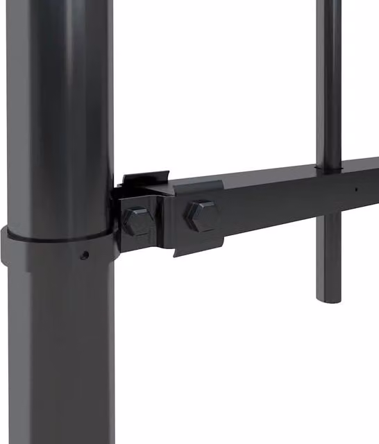 Berkfield Home Elegant Spear Top Steel Garden Fence, Black, W: 10.2 m, H: 1.3 m