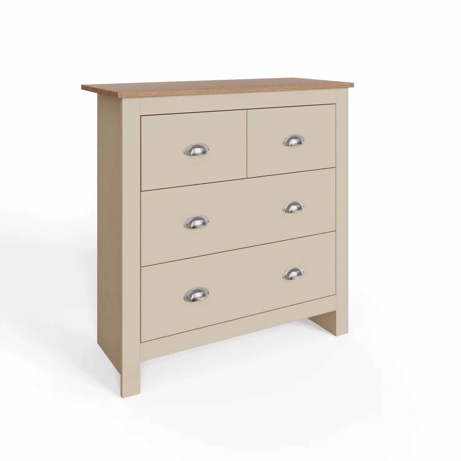 GFW Lancaster 4 Drawer Chest in Cream and Oak – 3