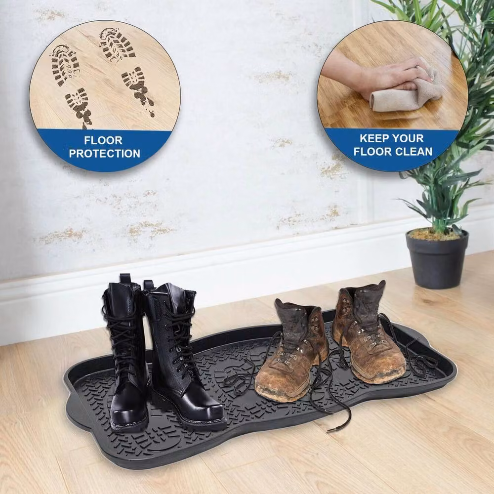 EONLION Heavy Duty Non Slip Foot Bath Tray, Black, W: 50 cm, D: 50 cm, H: 2 cm – 4