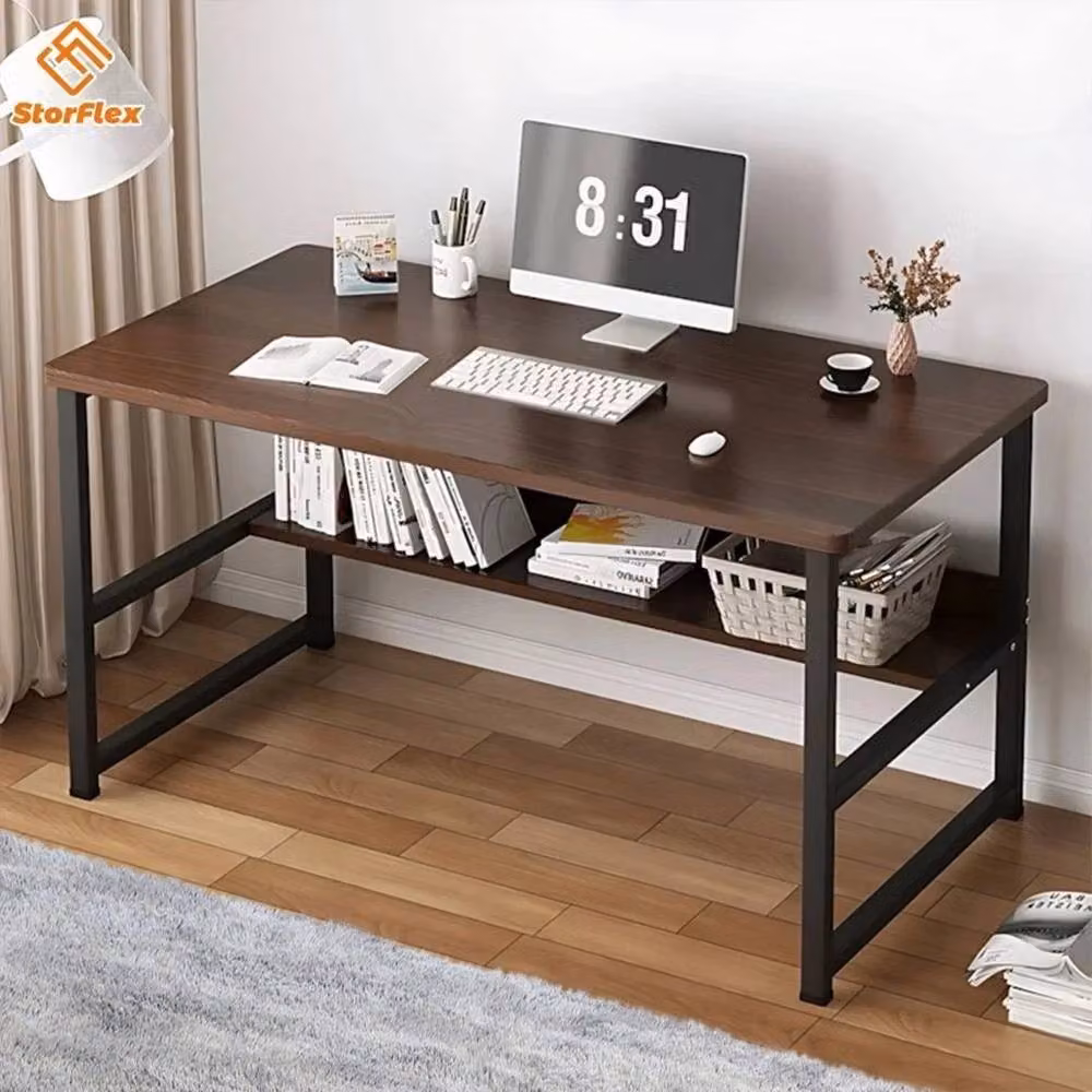 EONLION Brown Computer Desk for Home Office and Study, Width: 100 cm – 3