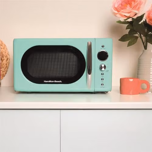 Hamilton Beach 20L Solo Countertop Microwave in Green/Turquoise with LED Display, Automatic Programs, Timer and Child Lock, 700W – 2