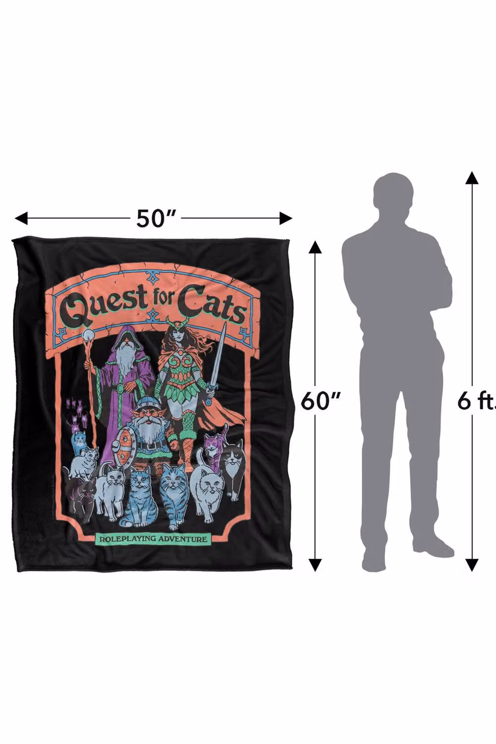 Steven Rhodes Quest For Cats Multicolour Super Soft Fleece Throw Blanket W/D/H: 91 x 147 cm – 3
