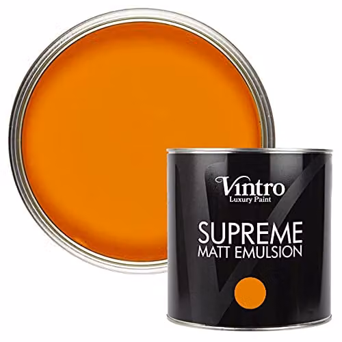 Vintro Luxury Matt Emulsion Multi Surface Paint in Orange, 2.5 L – 1