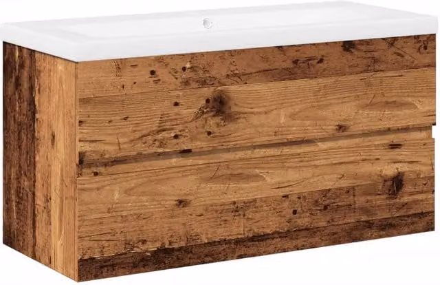 Berkfield Home Sink Cabinet with Built-in Basin in Old Wood Brown