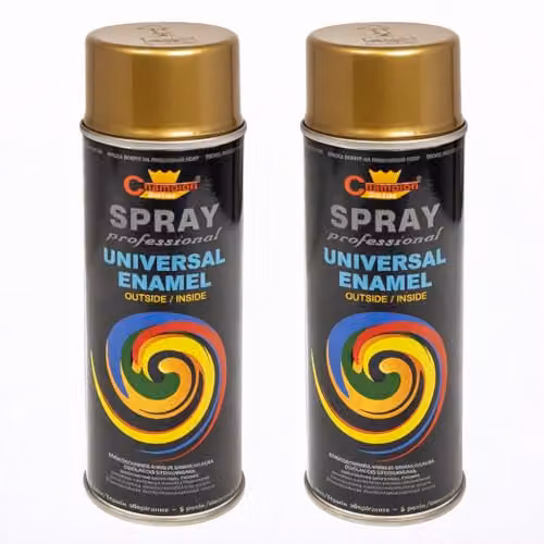 Sola 2 x 400 mL Gold Universal High Gloss Enamel Spray Paint, Quick Drying and Opaque – 2