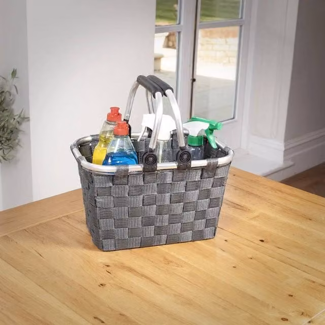 EONLION Heavy Duty Storage Hamper Basket with Handles, Grey – 1