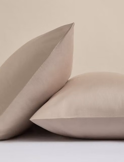 M&S Rest & Renew 2 Pack Pure Cotton Pillowcases in Beige