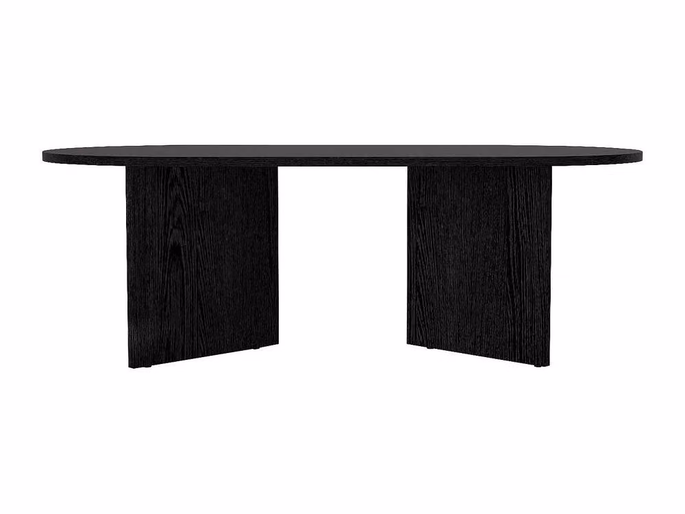 Vente-unique TOPANIA Black Rectangular Coffee Table with Rounded Edges, W: 60.0 cm, D: 39.6 cm, H: 15.0 cm – 2