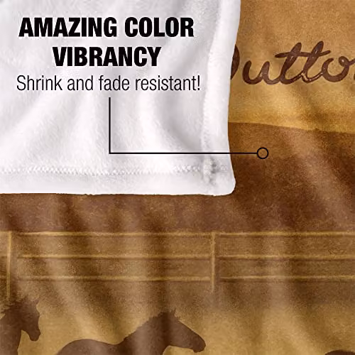 Logovision Yellowstone Dutton Ranch Ride Silky Touch Super Soft Fleece Throw Blanket in White, W/D/H: 152 x 127 cm – 3