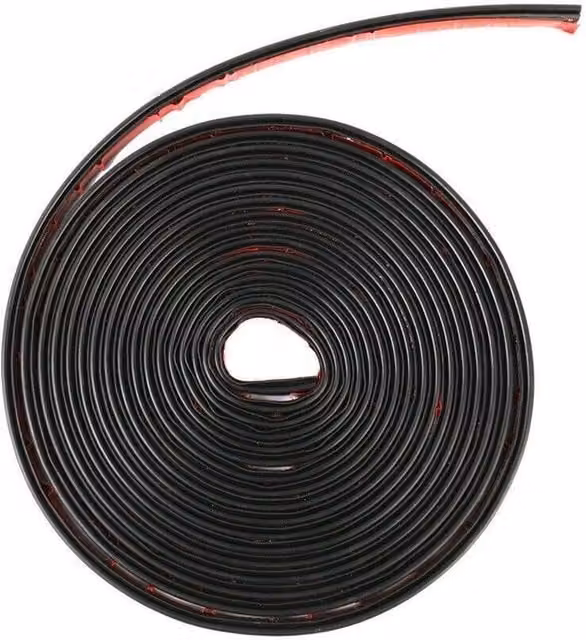 SPETLEK Black Self-Adhesive Waterproof Silicone Door Rubber Seal Strip Profile D