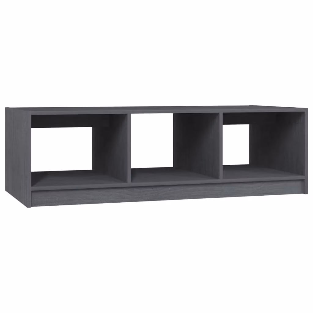 Berkfield Home Grey Modern Rectangular Coffee Table in Solid Pinewood, W/D/H: 110 x 50 x 34 cm – 2