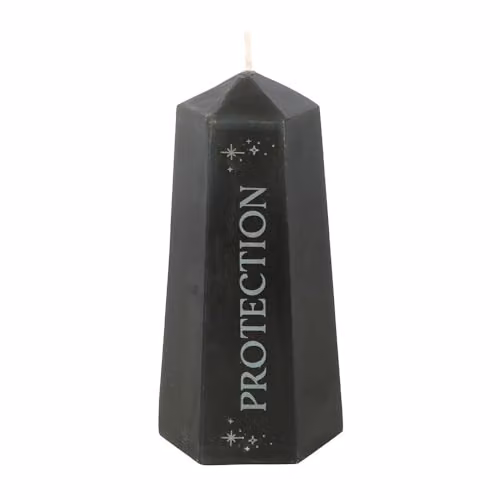 KDMD Black Protection Crystal Candle with Rough Black Obsidian