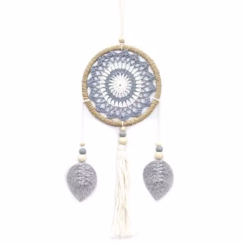 KDMD Elemental Spirits Ethnic Dream Catcher in Medium Grey