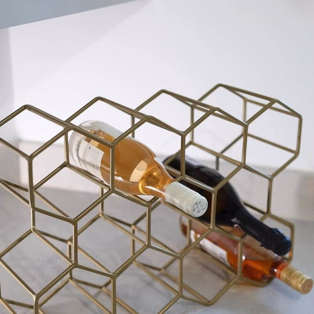 SPETLEK 11 Bottle Holder Gold Metal Wire Wine Rack – 2