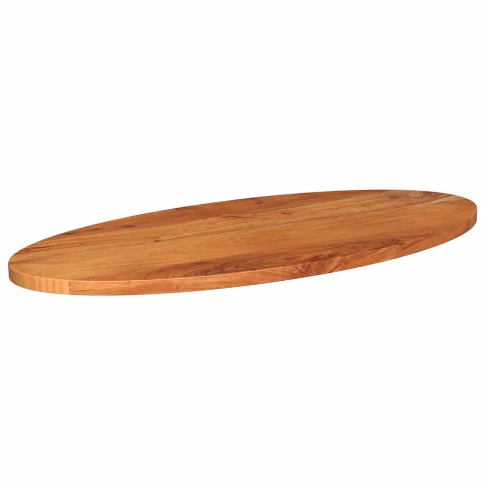 Berkfield Home Oval Solid Wood Acacia Table Top, Brown, W: 110 cm, D: 50 cm, H: 2.5 cm – 2