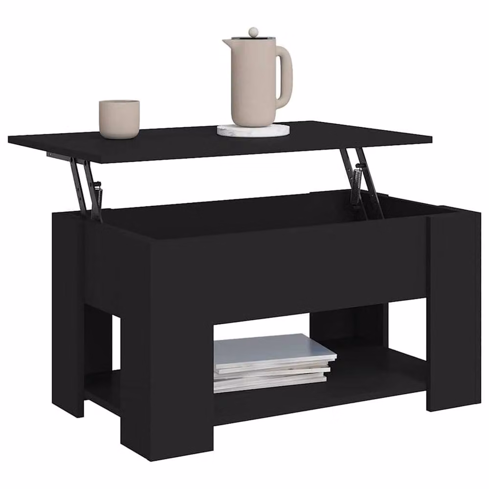 Berkfield Home Modern Black Coffee Table with Lift Mechanism, W/D/H: 79 x 49 x 41 cm – 3