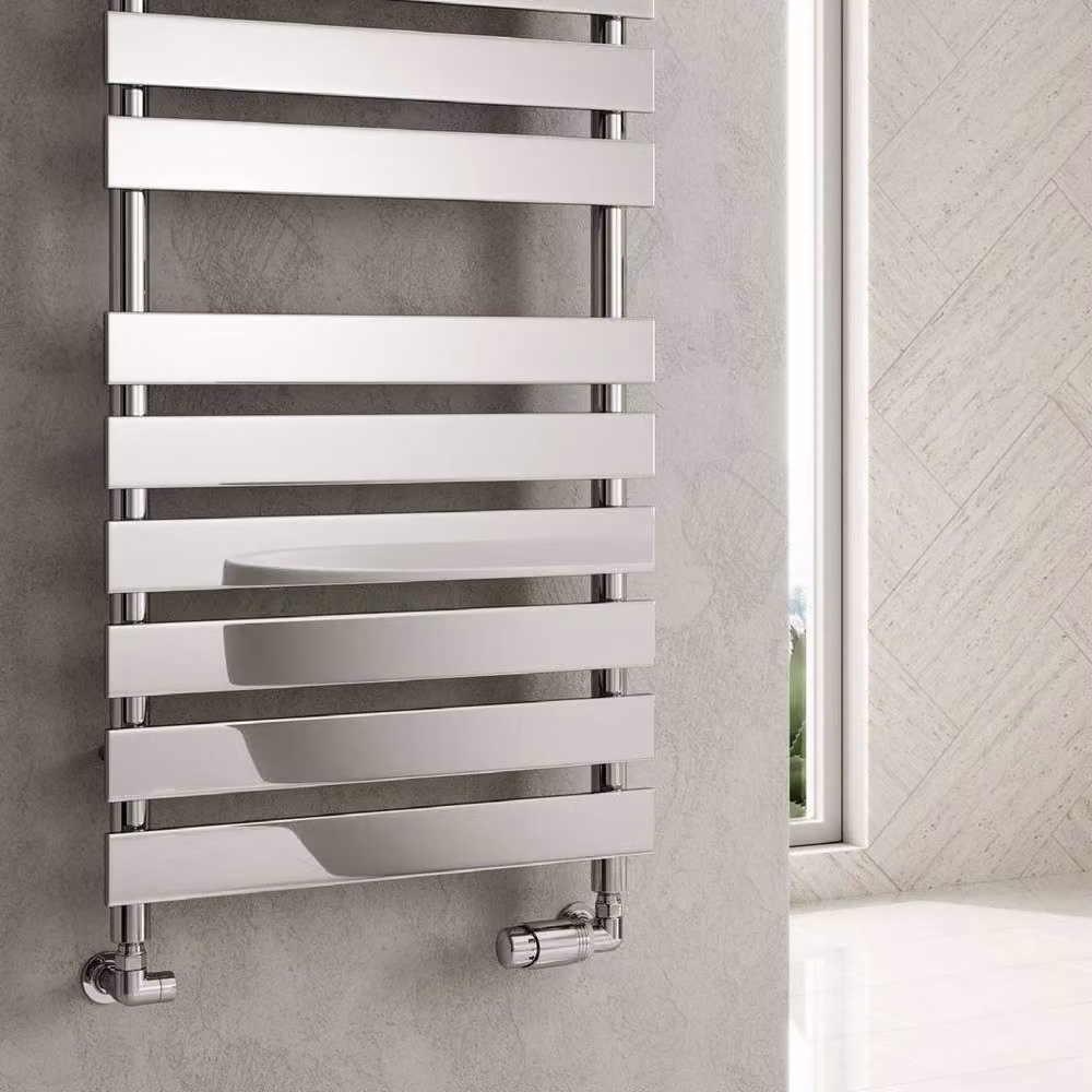 Bathroom Kingdom Trento Designer Flat Panel Heated Towel Rail, Silver, H 95.0 cm x W 50.0 cm – 3