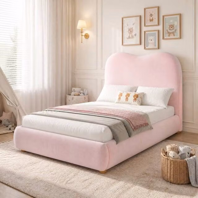 STILVORA Single Upholstered Velvet Bed with Hydraulic Storage in Pink, W/D/H: 90 x 190 x 150 cm