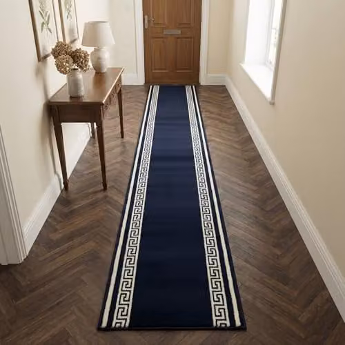 runrug Key Hallway Runner Rug in Blue, W: 80 cm, L: 300 cm – 4