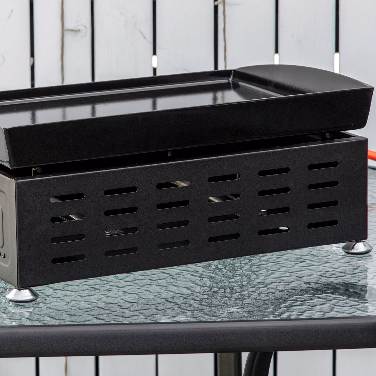 Outsunny Portable Tabletop Gas Plancha Grill with 2 Stainless Steel Burners, 10kW Non-Stick Griddle, Black, W: 48.5 cm, D: 23.0 cm, H: 23.0 cm – 8