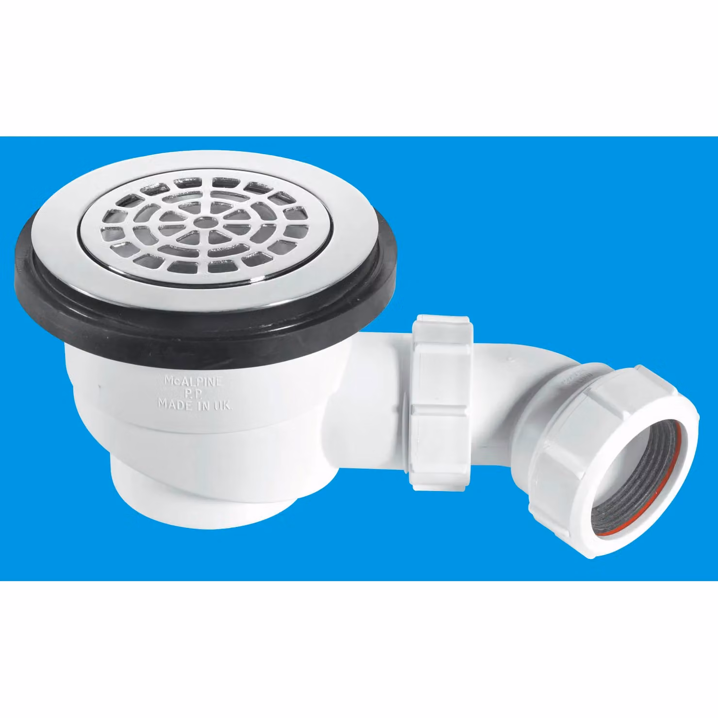 McAlpine White Plastic Round Water Seal Shower Trap with 1½" BSP Outlet – 2