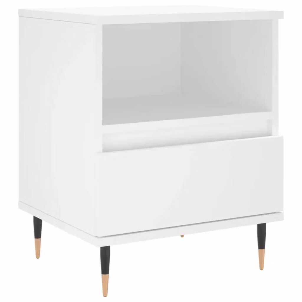 Berkfield Home White Modern Bedside Cabinet W/D/H: 40 x 35 x 50 cm – 2