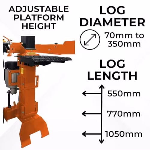 Lazy-Log 8 Ton Heavy Duty Electric Vertical Log Splitter in Orange – 2