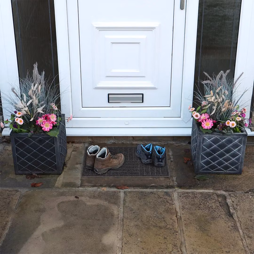 JVL Grey Spaghetti Scraper Mud Grabber Doormat, W: 60 cm, D: 40 cm – 2