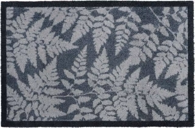 JVL Mega Door Mat, Grey Floral Design, W: 50 cm, D: 75 cm