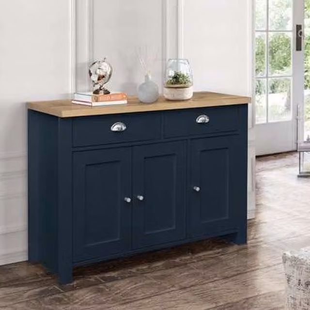 Birlea Classic Blue and Oak Wood Sideboard