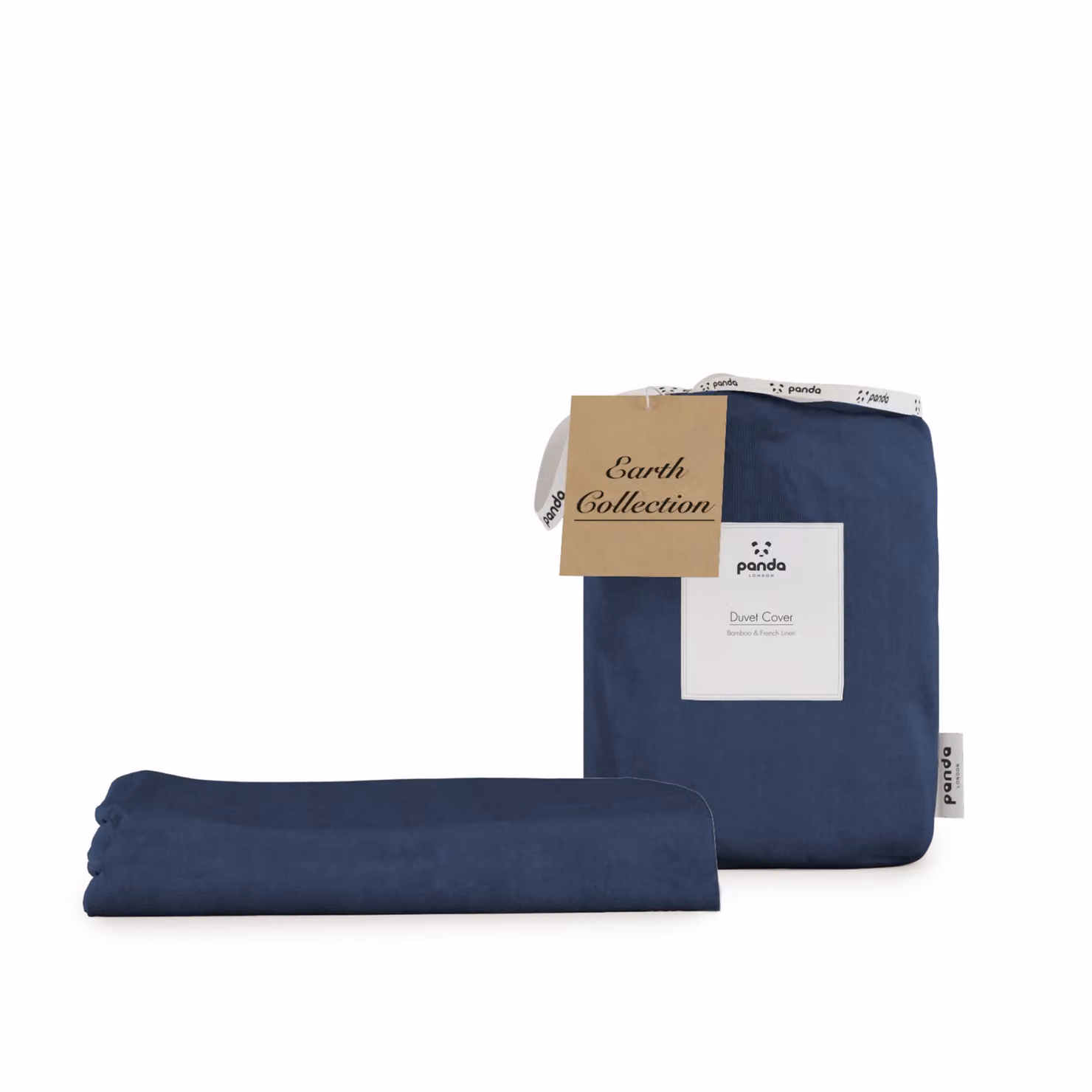 Panda London Bamboo and French Linen Duvet Cover in Blue, Super King – 2