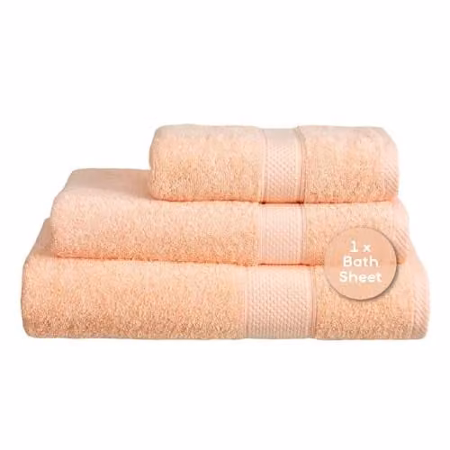 Linens Limited Turkish Cotton Bath Sheets, Peach – 1