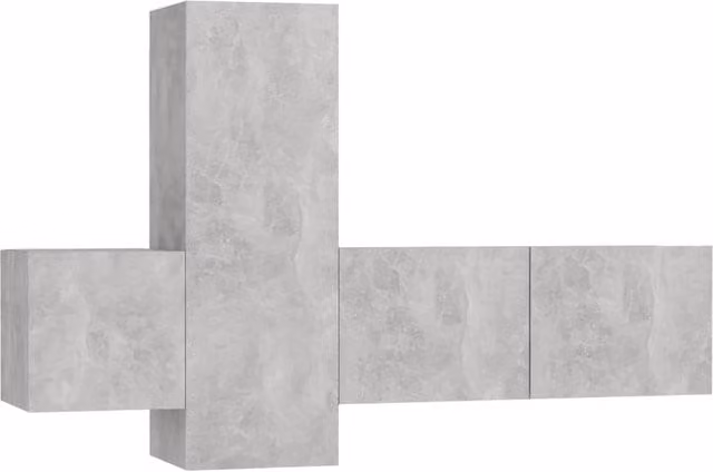 Berkfield Home 3 Piece Modern Wall Mounted TV Cabinet Set in Matt Concrete Grey MDF